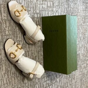 Gucci Nappa Charolotte with Gold-Tone Horsebit Sandal, - NEW in box